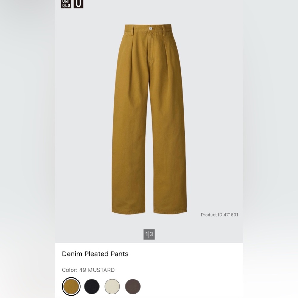 Uniqlo Denim Pleated Pants
